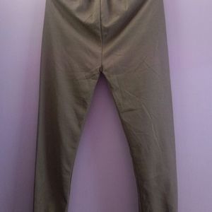 Khaki Textured Joggers with Drawstring Waist