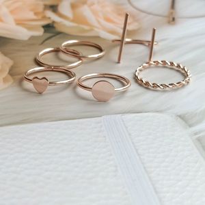 Rose Gold Stackable Rings ( Set Of 6)