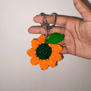 Crochet Sunflower Keychain 🌻💕