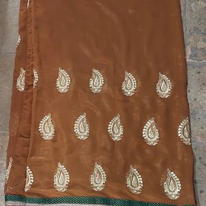 Brown Heavy Ethnic Saree