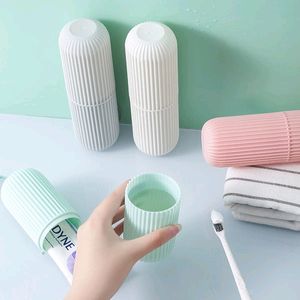 Capsule Shape Travel Toothbrush Toothpaste Case