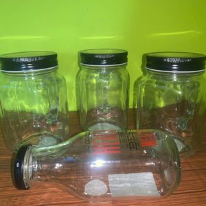 Mason Jar A Set Of 3piece With One Glass Bottle