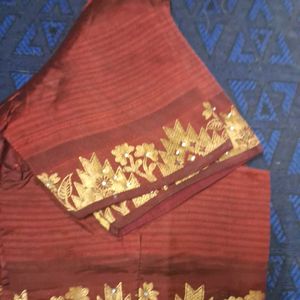 Maroon Kanjeevaram Blouse 36"