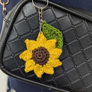 Crochet Handmade Sunflower Keychain