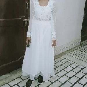 Long Frock With Skirt Plazo