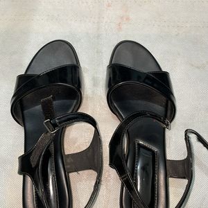 Solid Black Formal Sandals