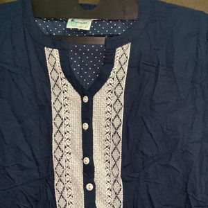 Short Blue Kurti For Women Girls