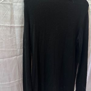 Warm Black White Collar Sweat Shirt zara