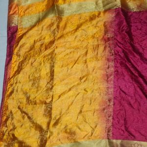 Maroon And Yellow Saree Sare