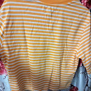 Orange Color Levi's Women Casual Tshirt