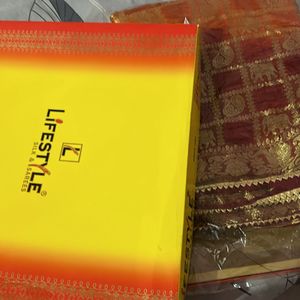 Orange And Maroon Colour Saree