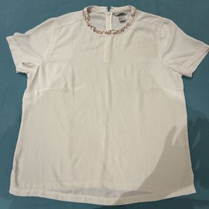 White H&M Sequins Top