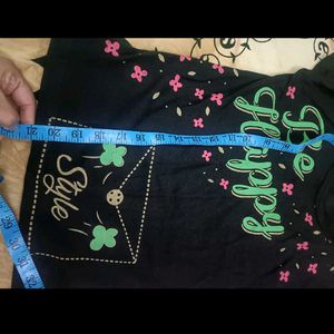 Black T Shirt top For 6-7 Years Old Girl