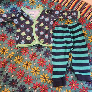 2 Pc Combo Set Top Shirt Pant Unisex 0-6 Months