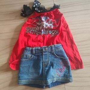 Jeans Short And Sleeves Top