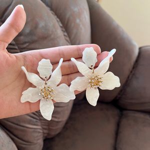 White Flower Earrings