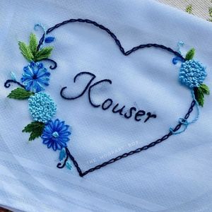 Hand Embroidered Name Hankercheif