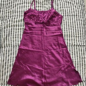 Purple Satin Y2K Slip Dress ❤️