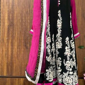 SALE 🤑 Black Magenta Anarkali Dress