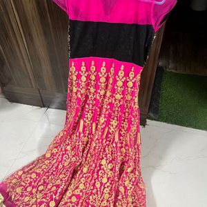 Neww Fuchsia Pink Ethnic Gown With Duppata