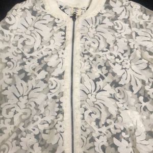 Vero Moda White Organza Bomber Jacket