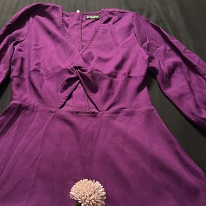 Purple Cutout Cute  Dress