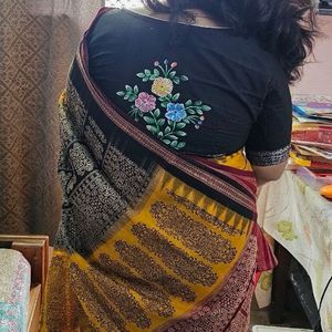 Double Border Cotton Bomkai Saree