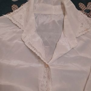 Women White Silk Shirt