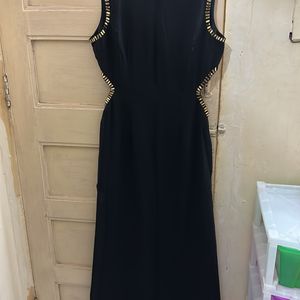 Black Sequins Work Gown