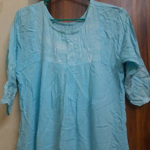 Sky Blue Top With Free Kurta