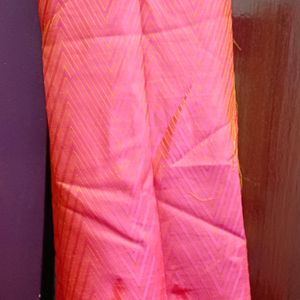 Shinning Dark peach Colour Art silk Saree