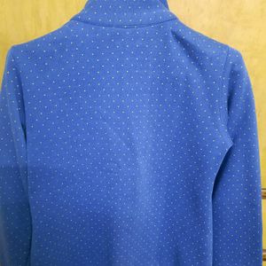 Front Open Zipper Sweatshirt Blue Color