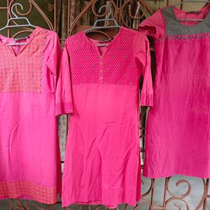 Combo Of 3 Branded Kurtas For Women