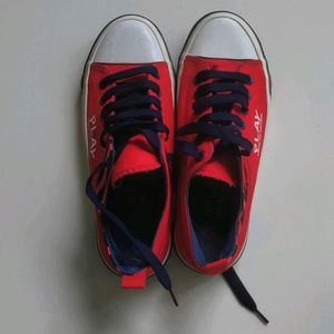 Red Trendy Sneakers Lace-up Shoes Unisex