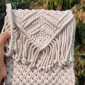 Macrame Off White Sling Bag