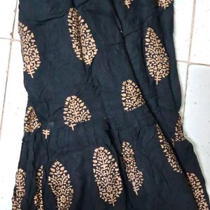 Sharara Black With Golden Prints