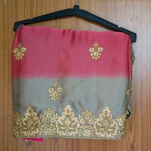 Saree With Golden Embroidery