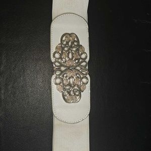 Women's Fancy White Waist Belt