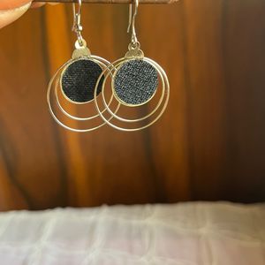 Black Silver Daily Wear Earrings