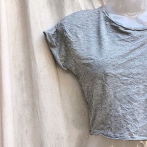 CUTE MINI GREY CROP TOP