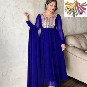 Enthic Wear Gown With Dupatta