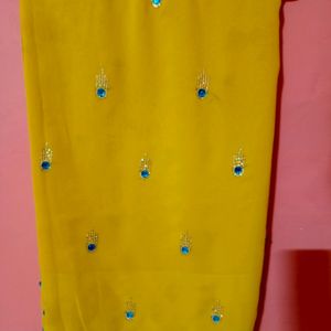 Mustard Saaree In Coins