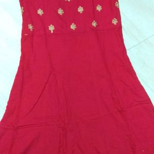 Anarkali Kurti With Bottom Embroidery -Large Size.