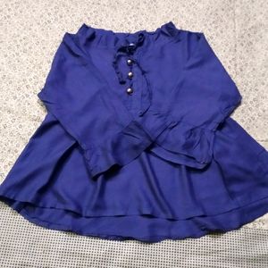 Flair Bell Sleeves Navy Blue Short Top