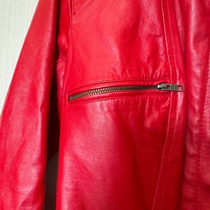 Peruvian Connection Leather Red Jacket “S” Size