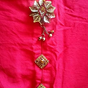 Coral Pink Kurta- High Collar And Metallic Details