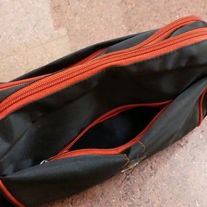 Office Sling BAG Men & Women- Black And Red Polyester