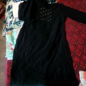 Nee Lenth Black Kurta