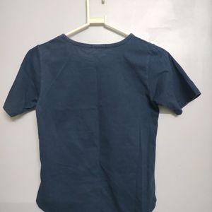 Dark Blue Solid Tshirt