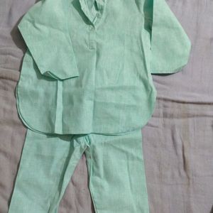 Light Green Kurta Set For Toddler - Boys